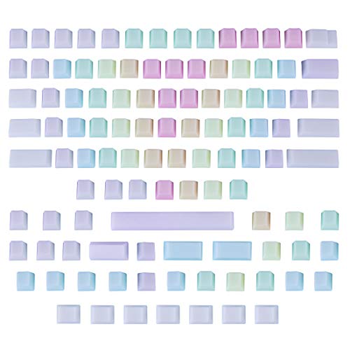 HMANE 109 Keys POM Jelly Keycaps Set, Rainbow Blank