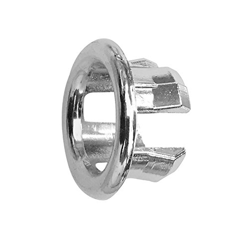 Kitchen Bathroom Basin Sink Hole Round Trim Chrome Overflow CoverÂ Replacement Part, Pack of 4