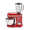 Sensio-Home-2-in-1-Food-Processor-Blender-Stand-Mixer-Machine-1300W-Electric-Motor-Dough-Hook-Whisk-Beater-Splash-Guard-6-Speed-45-Litre-Stainless-Steel-Mixing-Bowl-15L-Glass-Jug-Red Sensio Home 2-in-1 Food Processor Blender & Stand Mixer Machine - 1300W Electric Motor - Dough Hook, Whisk, Beater…