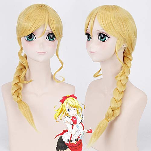 Anime Love Live Eli Ayase Cosplay Wigs Ellie Blonde Twist Braid Long Hair Role Play Costume Syntheti