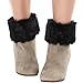 Fur Leg Warmers Women,Fuzzy Furry Fluffy White Leg Warmers,Christmas Faux Fur Boot Cuffs Toppers for Women
