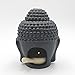 Translucent Ceramic Buddha Head Statue Oil Burner Aromatherapy Diffusers Home Decor - Black