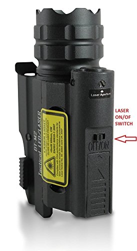 DefendTek Rechargeable Rail Mounted Red Laser Sight Combo Tactical LED Rail Mount Gun Flashlight with Quick Release DT-M2 Model Fits Glock Taurus Ruger Springfield H&K S&W