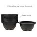 MUZHI 12PACK Matte Black Succulent Bonsai Round Planter Bowl Pot with Drainage, Plastic Cactus Flat Garden Plant Bowl Pots 6.3”