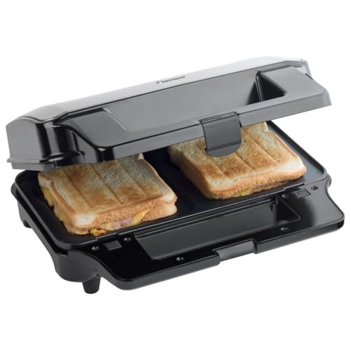 Parrilla Sandwichera 3 en 1, Revestimiento Antiadherente, 900 W, Negro