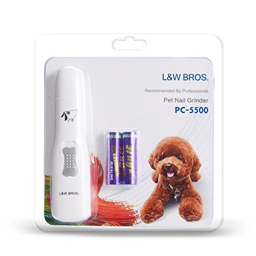 L&W BROS Dog Nail Grinders for Dogs & Cats Trimming Nails , Convenient Design with Two Batteries