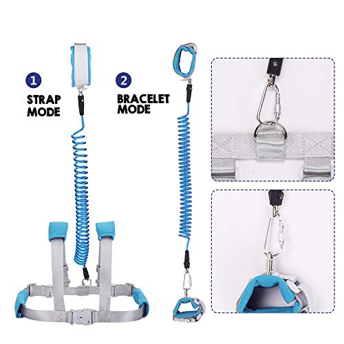 OFUN Toddler Walking Harness Leash with Key, Anti Lost Wrist Link for Toddler, Baby Safety Harness for Walking, 2 in 1 Toddler Safety Leash 2.5M - Thumbnail 5