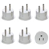 OREI American USA To European Schuko Germany Plug Adapters CE Certified Heavy Duty - 6 Pack