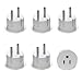 Orei American USA to European Schuko Germany Plug Adapters CE Certified Heavy Duty - 6 Pack - Perfect for Travelling with Cell Phones, Laptops, Cameras & More primary