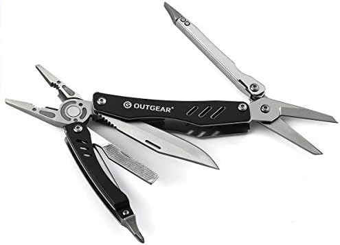 OutGear 9-in-1 Pocket Handy Multi-Tool - Pliers, Scissors, Knife, Screwdrivers - Best for Camping, Outdoors, Gardening, Quick Car Fixes and Household Tasks