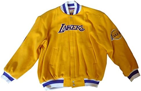 Jeff Hamilton Mens LA Lakers Wool Jacket Medium Yellow