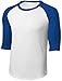 Joe's USA Mens or Youth 3/4 Sleeve 100% Cotton Baseball Tee Shirts-Youth XS to Adult 6X