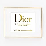 Dior Gold Foil Art Wall Print distance Fashion poster 0500
