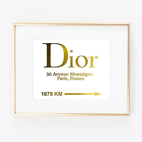 Dior Gold Foil Art Wall Print distance Fashion poster 0500