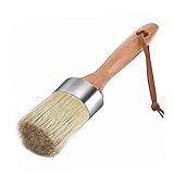 Meiyoo2 Chalk Paint and Wax Brush Set Natural Bristles Oval Professional Paint Furniture Round & Wax Brush- DIY Furniture Wax or Stenciling Brush