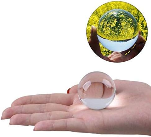 Crystal Ball, Clear Glass Crystal Ball Healing Sphere Photography Props Lensball Decor Xmas Gift (40Mm)