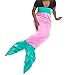 Silver Lilly Mermaid Tail Blanket Plush for Adults and Kids, Youth, Pink/Turquoise