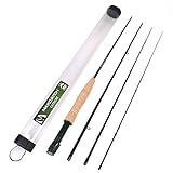 M MAXIMUMCATCH Maxcatch Extreme Graphite Fly Fishing Rod 4-Piece 9 Feet with IM6 Carbon Blank, Hard Chromed Guides, A Cork Grip（Size:3/4/5/6/7/8/10wt） (Green, 10ft 8weight)