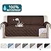 Turquoize 100% Waterproof Couch Covers for Pets Oversized Sofa Cover for Living Room Waterproof Sofa Slipcover for 3 Cushion Couch Non-Slip Sofa Protector Furniture Cover for Dogs (XL Sofa, Brown)