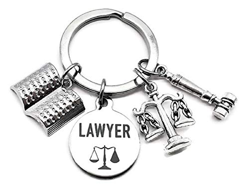 Lawyer keychain, Lawyer Attorney keychain, Scales of Justice, Justice gavel, Law book charm keychain, Justice keychain, Law Student gift, Lawyer gift, Gavel and Scales of Justice gift, Lawyer key ring - Thumbnail 2