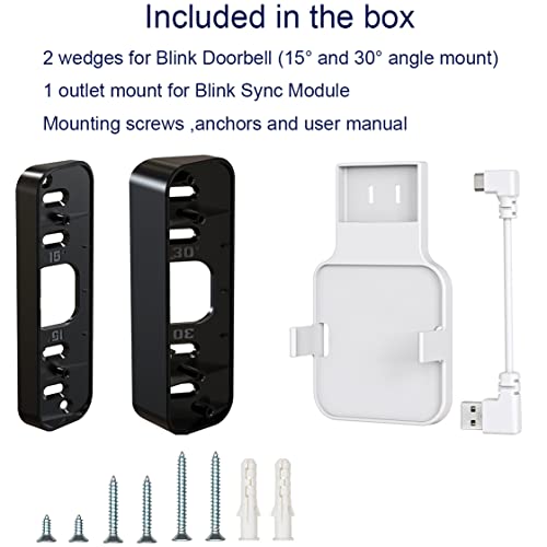 AllNew Blink Doorbell Corner Mount, Adjustable Angle (15/30/45 Degrees