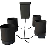 AutoPot 4 Pot GeoPot System 5 Gallon Fabric Pots - Self-Watering, Gravity-Fed Hydroponic System (4Pot with 12.4 gal Tank) Indoor, Black
