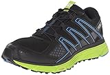 Salomon Men's X-Mission 3 Trail Running Shoe, Black/Granny Green/Bright Blue, 10.5 D US