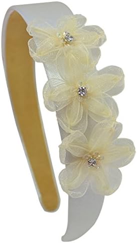 Girls Lulu Organza Rhinestone Flower Girl Headband By Funny Girl Designs