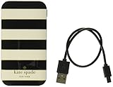 kate spade new york Universal, Slim Designer Power Bank Charger (1800 mAh) - Candy Stripe (Black/Cream/Gold)