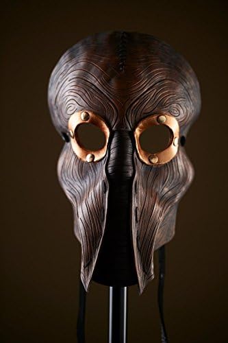 Steampunk Handmade Genuine Leather Mask in Brown for Masquerades Cosplay or Halloween - Man's Present