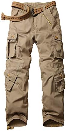 AUSZOSLT Men's Multi Pocket Loose Casual Work Pants Cargo Pants