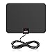 ViewTV 50 Mile Digital TV Antenna Flat Indoor Amplified HDTV - UHF/VHF 1080P Channels w/Detachable Signal Amplifier - 10 FT Copper Coaxial Cable - Black