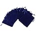 Tinksky Gift Bags Candy Bags Velvet Drawstring Wedding Favor Jewelry Pouch, Pack of 10 (Dark Blue)