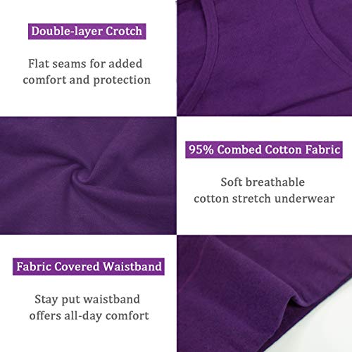 image for wirarpa Women's 2 Pack Cotton Underwear High Waisted Full Coverage Bri