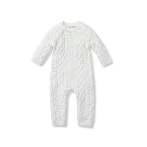 Hope & Henry Layette Baby Cable Knit Sweater Romper