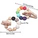 Baby Wooden Teether Infant Teething Toys Set of 2 Bracelet BPA Free Can Chew Cloud and Owl Textures Sensory Charm, Rainbow