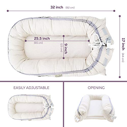 Premium Organic Baby Nest by LaLaMe WaterResistant Baby Lounger