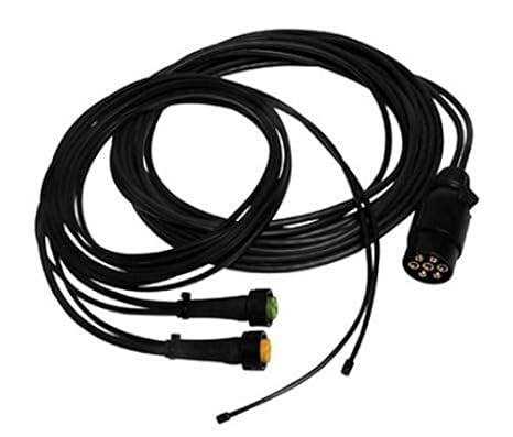 Aspöck Anhängerkabel 6 m - 7-polig Stecker - Kabelbaum mit Abgang DC + 10 x Kabelschellen