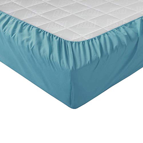 The Great American Store Attached Waterbed Sheets King Size 20 Inch Extra Deep Pocket Solid Baby Blue - 1800 Series Brushed Microfiber Deep Pocket Bed Sheets for Waterbed - Thumbnail 2