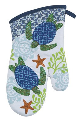 4 Piece Sea Turtle Kitchen Set - 2 Terry Towels, Oven Mitt, Potholder