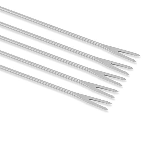 Stainless Steel Chocolate Fork Hot Pot Forks Cheese Fruit Dessert Fork Fondue Melting Skewer Kitchen Tools - Thumbnail 5