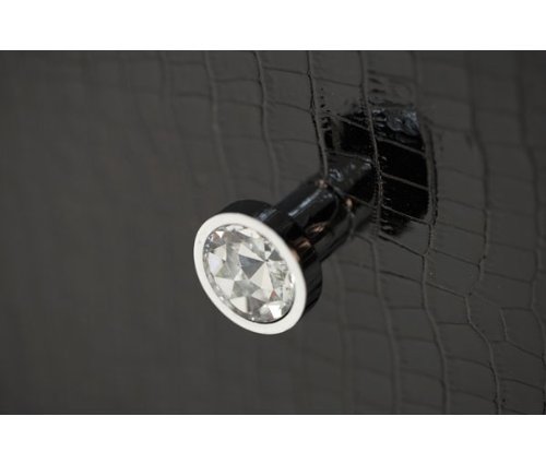 Aico Hollywood Swank Vanity with Bench Set 3 Piece in Black Iguana by Michael Amini