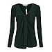 Fashion Twist Knot Front Rayon Tshirt Blouse Clothing For Women Green XL