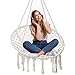 Showpin Hammock Chair Macrame Swing 330 Pound Capacity Handmade Hanging Swing Chair Prefect for Indoor/Outdoor Home Patio Deck Yard Garden Reading Leisure Cream