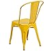 Flash Furniture Perry Commercial Grade Yellow Metal Indoor-Outdoor Stackable Chair
