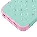Majesticase Case Compatible with iPhone 5/5S Case - 3 Layers Diamante Bling Crystals Full Body Hybrid Armor Protection Cover + Free Stylus in Green/Pink