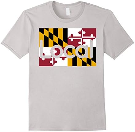 Mens Maryland State Flag Local T-Shirt 3XL Silver