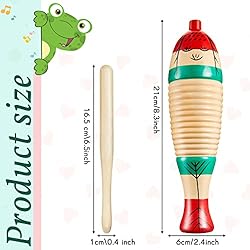 2 Pieces Colorful Fish Shaped Guiro Instrument
