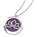 Essential Oil Lotus Flower Diffuser Necklace. Aromatherapy Fragrance Lotus Pendant with 12 Felt Perfume Pads. Stainless Steel Magnetic Locket Includes Bonus Design Gift Bag