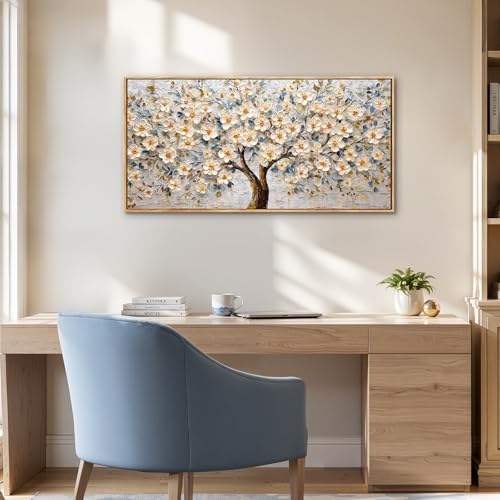 SERIMINO Modern Living Room Decoration Frames, Large Decorative Canvas, Decorative Prints Tree of Life, Flower Paintings, Nature Room, Bedroom, Dining Room, Hallway, 60 x 120 cm